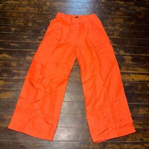 J Crew linen orange wide leg vineyard beachy 8 pants